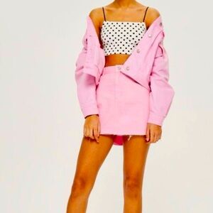 Top shop pink denim mini skirt